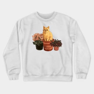 Flower Pot Cat Crewneck Sweatshirt